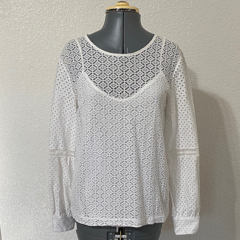 Banana Republic White Lace Blouse